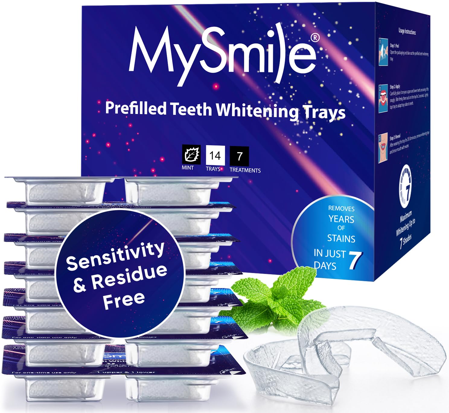 Amazon.com: MySmile 7 Treatments Prefilled Teeth Whitening Trays